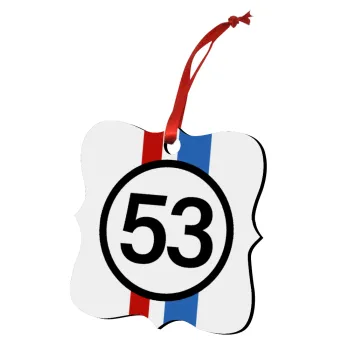 VW Herbie 53, Christmas ornament polygon wooden 7.5cm