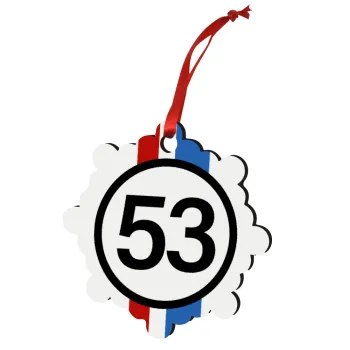 VW Herbie 53, Christmas ornament snowflake wooden 7.5cm