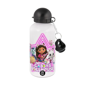 Gabby Dollhouse (ΤΟ ΚΟΥΚΛΟΣΠΙΤΟ ΤΗΣ ΓΚΑΜΠΙ), Μεταλλικό παγούρι νερού, Λευκό, αλουμινίου 500ml