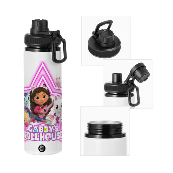 Gabby Dollhouse (ΤΟ ΚΟΥΚΛΟΣΠΙΤΟ ΤΗΣ ΓΚΑΜΠΙ), Μεταλλικό παγούρι νερού με καπάκι ασφαλείας, αλουμινίου 850ml