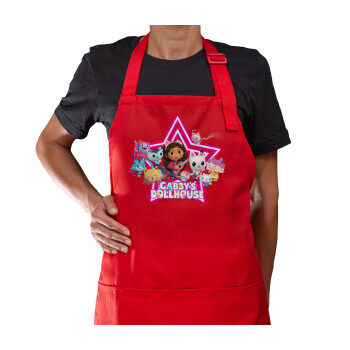 Gabby Dollhouse, Ποδιά Μακριά Σεφ ολόσωμη με τσέπες Κόκκινη (ΕΝΗΛΙΚΩΝ)