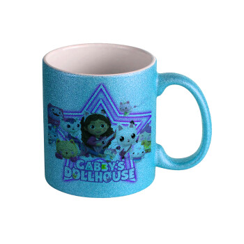 Gabby Dollhouse (ΤΟ ΚΟΥΚΛΟΣΠΙΤΟ ΤΗΣ ΓΚΑΜΠΙ), Κούπα Σιέλ Glitter που γυαλίζει, κεραμική, 330ml