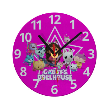 Gabby Dollhouse (ΤΟ ΚΟΥΚΛΟΣΠΙΤΟ ΤΗΣ ΓΚΑΜΠΙ), Ρολόι τοίχου γυάλινο (20cm)