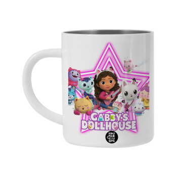 Gabby Dollhouse (ΤΟ ΚΟΥΚΛΟΣΠΙΤΟ ΤΗΣ ΓΚΑΜΠΙ), Λευκή Ανοξείδωτη Μεταλλική Κούπα 450ml - Διπλού Τοιχώματος 