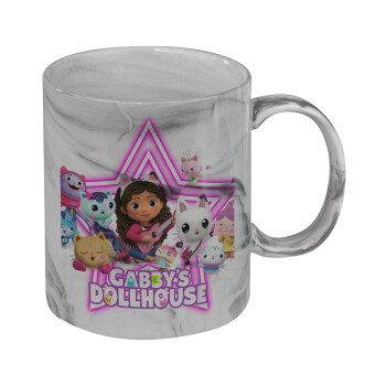 Gabby Dollhouse (ΤΟ ΚΟΥΚΛΟΣΠΙΤΟ ΤΗΣ ΓΚΑΜΠΙ), Κούπα κεραμική, marble style (μάρμαρο), 330ml