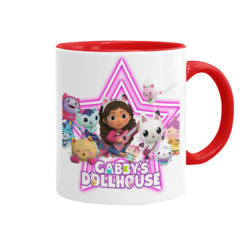 Gabby Dollhouse (ΤΟ ΚΟΥΚΛΟΣΠΙΤΟ ΤΗΣ ΓΚΑΜΠΙ), Κούπα χρωματιστή κόκκινη, κεραμική, 330ml
