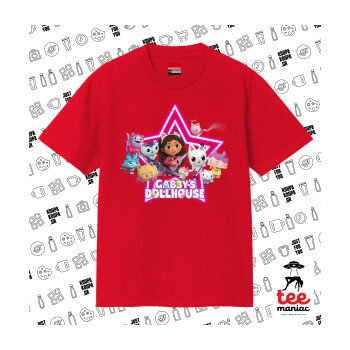 Gabby Dollhouse (ΤΟ ΚΟΥΚΛΟΣΠΙΤΟ ΤΗΣ ΓΚΑΜΠΙ), Κλασικό T-Shirt, διπλής ραφής, χωρίς πλευρικές ραφές ΚΟΚΚΙΝΟ από 100% βαμβάκι. Vegan & OEKO-TEX πιστοποιημένο.