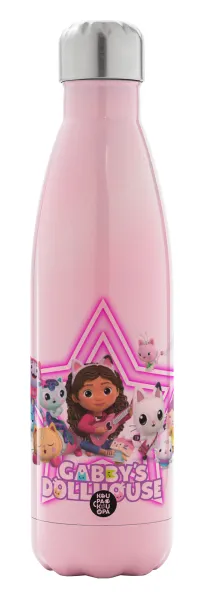 Gabby Dollhouse — Metal mug thermos Pink Iridiscent (Stainless steel), double wall, 500ml