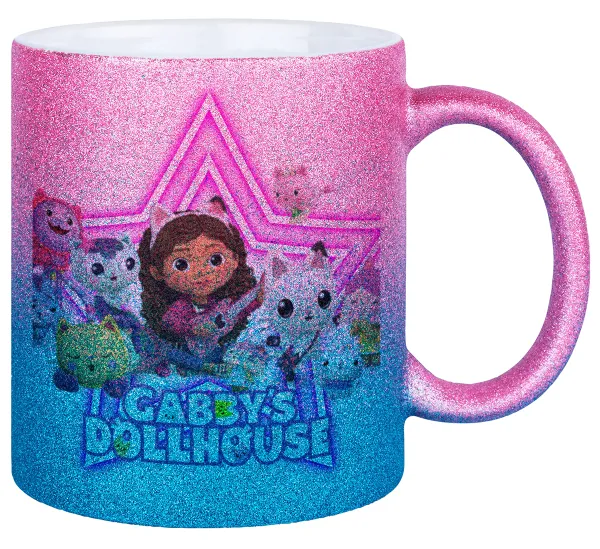 Gabby Dollhouse (ΤΟ ΚΟΥΚΛΟΣΠΙΤΟ ΤΗΣ ΓΚΑΜΠΙ) — Κούπα Χρυσή/Μπλε Glitter, κεραμική, 330ml