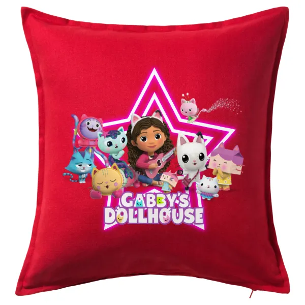 Gabby Dollhouse (ΤΟ ΚΟΥΚΛΟΣΠΙΤΟ ΤΗΣ ΓΚΑΜΠΙ) — Μαξιλάρι καναπέ Κόκκινο 100% βαμβάκι, περιέχεται το γέμισμα (50x50cm)