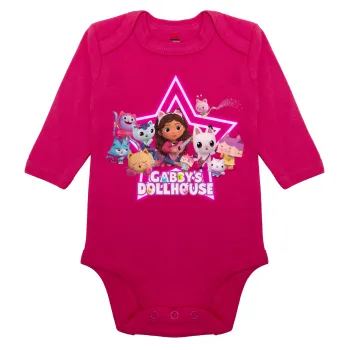 Gabby Dollhouse (ΤΟ ΚΟΥΚΛΟΣΠΙΤΟ ΤΗΣ ΓΚΑΜΠΙ), Μακρυμάνικο βρεφικό φορμάκι, 0-18 μηνών, ΡΟΖ, 100% Organic Cotton