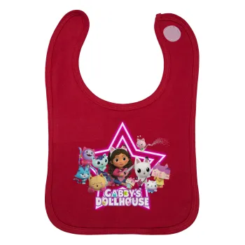 Gabby Dollhouse (ΤΟ ΚΟΥΚΛΟΣΠΙΤΟ ΤΗΣ ΓΚΑΜΠΙ), Σαλιάρα με Σκρατς Κόκκινη 100% Organic Cotton (0-18 months)