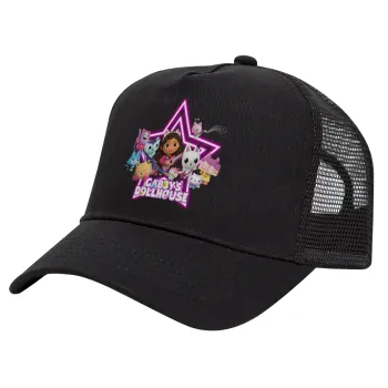 Gabby Dollhouse (ΤΟ ΚΟΥΚΛΟΣΠΙΤΟ ΤΗΣ ΓΚΑΜΠΙ), Καπέλο Trucker με Δίχτυ, Μαύρο, (ΒΑΜΒΑΚΕΡΟ, ΠΑΙΔΙΚΟ, UNISEX, ONE SIZE)