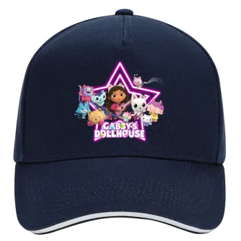 Gabby Dollhouse (ΤΟ ΚΟΥΚΛΟΣΠΙΤΟ ΤΗΣ ΓΚΑΜΠΙ), DRILL Καπέλο Ενηλίκων Ultimate ΜΠΛΕ/ΛΕΥΚΟ, (100% ΒΑΜΒΑΚΕΡΟ, ΕΝΗΛΙΚΩΝ, UNISEX, ONE SIZE)