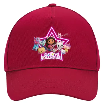 Gabby Dollhouse (ΤΟ ΚΟΥΚΛΟΣΠΙΤΟ ΤΗΣ ΓΚΑΜΠΙ), Καπέλο Ενηλίκων Ultimate ΚΟΚΚΙΝΟ, (100% ΒΑΜΒΑΚΕΡΟ DRILL, ΕΝΗΛΙΚΩΝ, UNISEX, ONE SIZE)