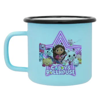 Gabby Dollhouse, Κούπα Μεταλλική εμαγιέ ΜΑΤ σιέλ 360ml