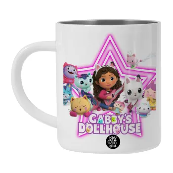 Gabby Dollhouse, BIG Mug Stainless steel double wall (450ml, White)
