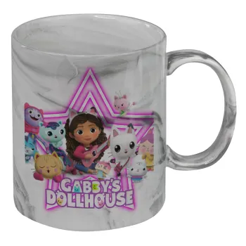 Gabby Dollhouse (ΤΟ ΚΟΥΚΛΟΣΠΙΤΟ ΤΗΣ ΓΚΑΜΠΙ), Κούπα κεραμική, marble style (μάρμαρο), 330ml