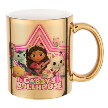 Gabby Dollhouse, Mug ceramic, gold mirror, 330ml