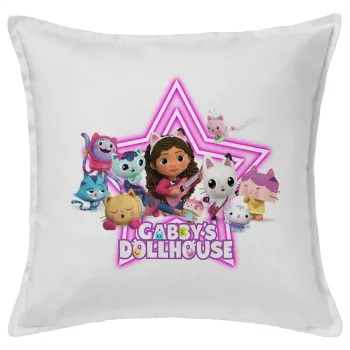 Gabby Dollhouse (ΤΟ ΚΟΥΚΛΟΣΠΙΤΟ ΤΗΣ ΓΚΑΜΠΙ), Μαξιλάρι καναπέ ΛΕΥΚΟ 100% βαμβάκι, περιέχεται το γέμισμα (50x50cm)
