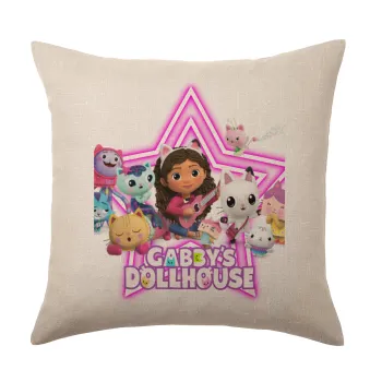 Gabby Dollhouse, Μαξιλάρι καναπέ ΛΙΝΟ 40x40cm περιέχεται το  γέμισμα