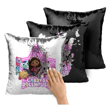 Gabby Dollhouse (ΤΟ ΚΟΥΚΛΟΣΠΙΤΟ ΤΗΣ ΓΚΑΜΠΙ), Μαξιλάρι καναπέ Μαγικό Μαύρο με πούλιες 40x40cm περιέχεται το γέμισμα