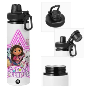 Gabby Dollhouse, Metal water bottle with safety cap, aluminum 850ml