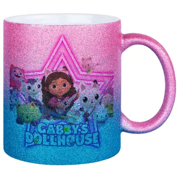 Gabby Dollhouse (ΤΟ ΚΟΥΚΛΟΣΠΙΤΟ ΤΗΣ ΓΚΑΜΠΙ), Κούπα Χρυσή/Μπλε Glitter, κεραμική, 330ml