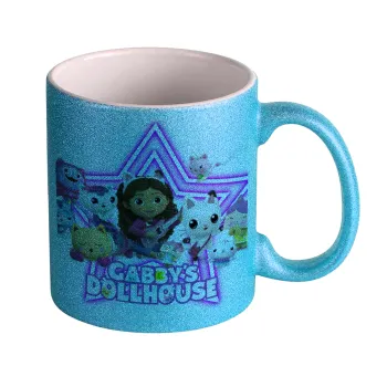 Gabby Dollhouse (ΤΟ ΚΟΥΚΛΟΣΠΙΤΟ ΤΗΣ ΓΚΑΜΠΙ), Κούπα Σιέλ Glitter που γυαλίζει, κεραμική, 330ml