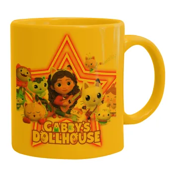 Gabby Dollhouse (ΤΟ ΚΟΥΚΛΟΣΠΙΤΟ ΤΗΣ ΓΚΑΜΠΙ), Κούπα, κεραμική κίτρινη, 330ml