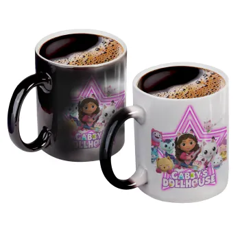 Gabby Dollhouse, Color changing magic Mug, ceramic, 330ml when adding hot liquid inside, the black colour desappears (1 pcs)