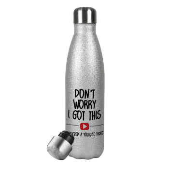 don't worry i got this, i watched a youtube video, Metallic Glitter Silver Thermos Flask (Stainless steel), double-walled, 500ml