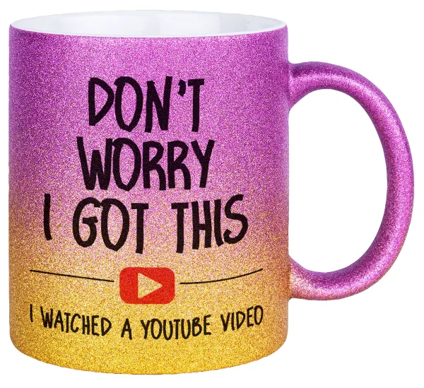 don't worry i got this — Κούπα Χρυσή/Ροζ Glitter, κεραμική, 330ml