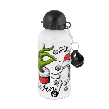 Christmas Meme SIX SEVEN (67), Metal water bottle, White, aluminum 500ml