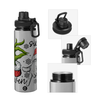 Christmas Meme SIX SEVEN (67), Μεταλλικό παγούρι νερού με καπάκι ασφαλείας, αλουμινίου 850ml