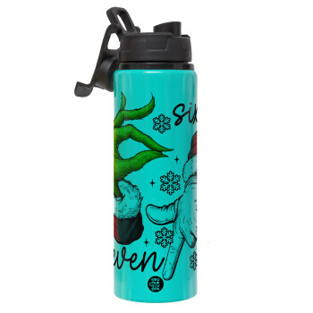 Christmas Meme SIX SEVEN (67), Metallic water bottle with safety lid, 850ml aluminum