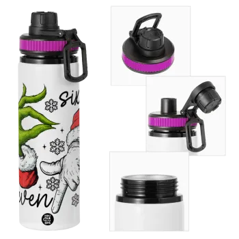 Christmas Meme SIX SEVEN (67), Μεταλλικό παγούρι νερού με καπάκι ασφαλείας, αλουμινίου 850ml