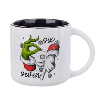Christmas Meme SIX SEVEN (67), Κούπα κεραμική 400ml Λευκή/Μαύρη