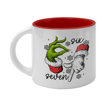 Christmas Meme SIX SEVEN (67), Κούπα κεραμική 400ml Λευκή/Κόκκινη