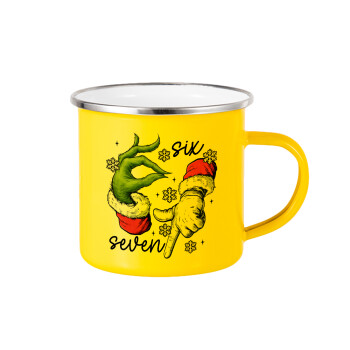 Christmas Meme SIX SEVEN (67), Yellow Enamel Metallic Cup 360ml