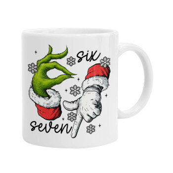 Christmas Meme SIX SEVEN (67), Ceramic coffee mug, 330ml