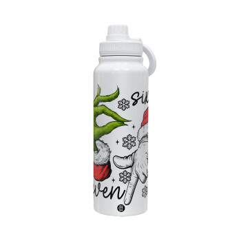Christmas Meme SIX SEVEN (67), 1L Stainless Steel Thermal Bottle with Phone Holder & Double Wall Insulation