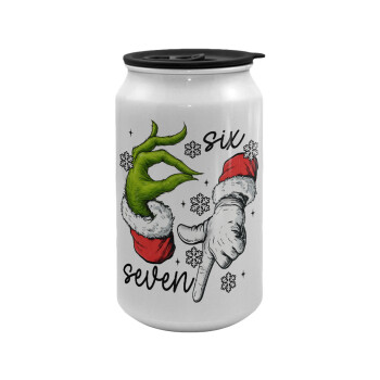 Christmas Meme SIX SEVEN (67), Κούπα ταξιδιού μεταλλική με καπάκι (tin-can) 500ml