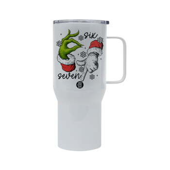 Christmas Meme SIX SEVEN (67), Tumbler με καπάκι, διπλού τοιχώματος (θερμό) 750L