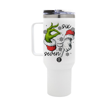 Christmas Meme SIX SEVEN (67), Mega Tumbler με καπάκι, διπλού τοιχώματος (θερμό) 1,2L