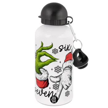 Christmas Meme SIX SEVEN (67), Metal water bottle, White, aluminum 500ml