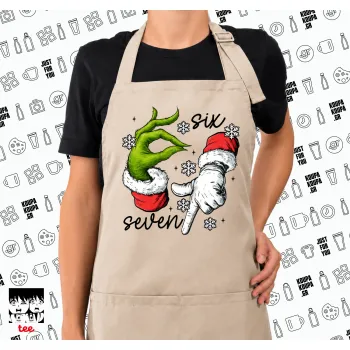 Christmas Meme SIX SEVEN (67), Ποδιά μακριά Σεφ ολόσωμη με τσέπες SAND (ΕΝΗΛΙΚΩΝ)