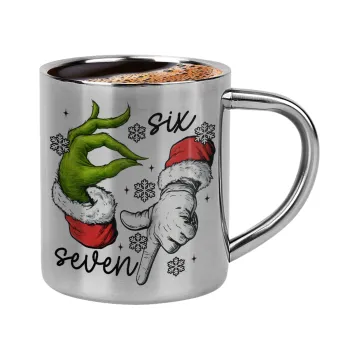 Christmas Meme SIX SEVEN (67), Double-wall metal cup for espresso (220ml)