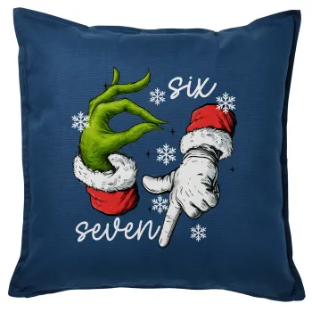 Christmas Meme SIX SEVEN (67), Sofa cushion Blue 50x50cm includes filling