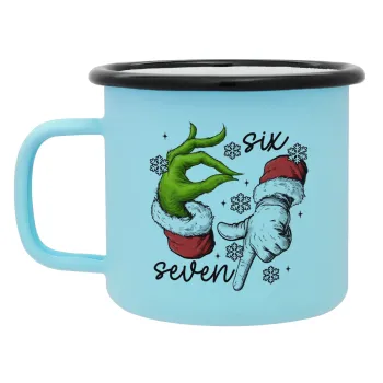 Christmas Meme SIX SEVEN (67), Κούπα Μεταλλική εμαγιέ ΜΑΤ σιέλ 360ml